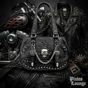 Flames Skull Handbag   